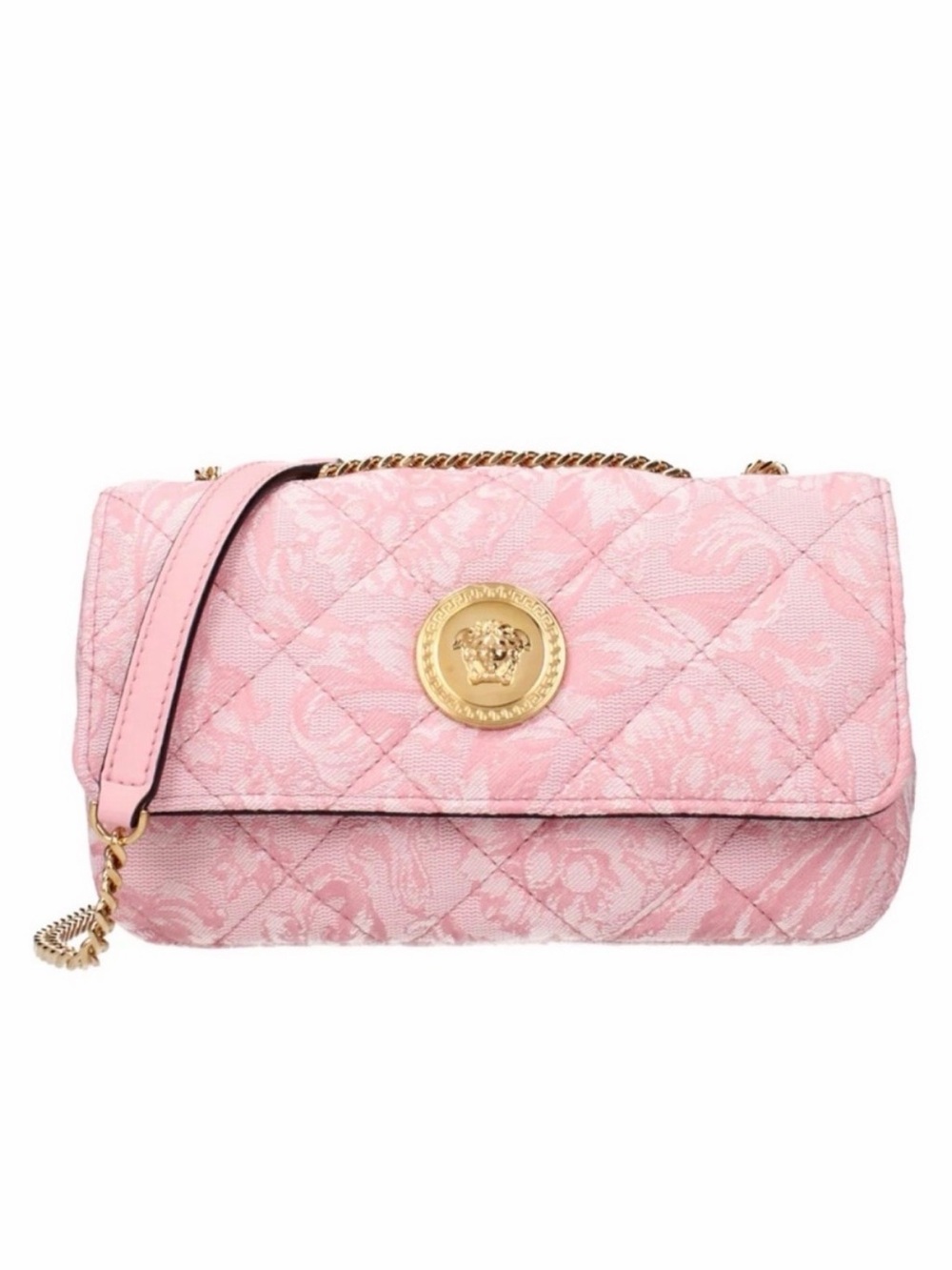 Versace NWT Baroque Jacquard Quilted Gold Medusa Small Shoulder Crossbody Bag